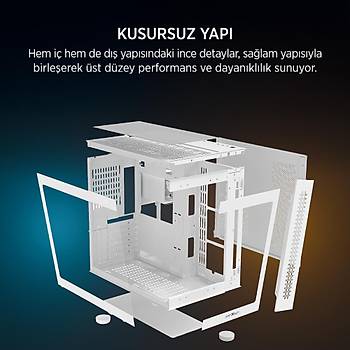 James Donkey Stark S800 750W 4xARGB Fan Temperli Cam ATX Beyaz Gaming (Oyuncu) Kasa