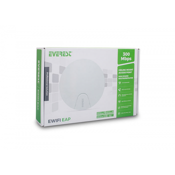 Everest eWiFi EAP 1-Port PoE 300Mbps 2.4GHz WiFi Tavan Tipi Router Access Point