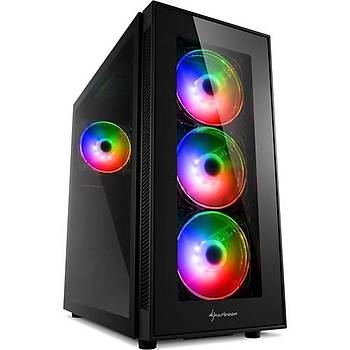 Sharkoon TG5 Pro RGB Tempered Glass + 650W 80+ PSU Mid Tower Bilgisayar Kasasý