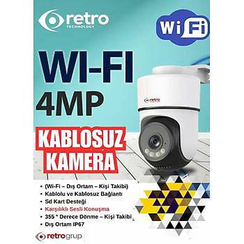 Retro RT-1314A-WF 4MP Sesli Gece G�r��l� Ptz Kamera