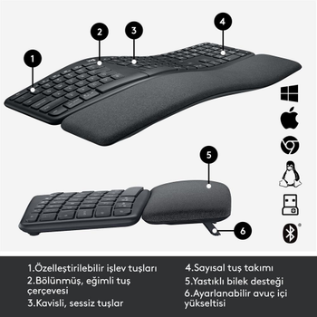 Logitech Ergo K860 920-010109 Kablosuz Klavye