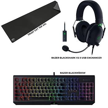Razer Blackwidow + Razer Blackshark v2 Usb Enchancer + Trust GXT 758 Bundle