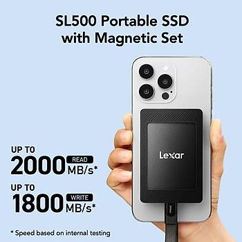 Lexar SL500 4TB LSL500M004T-RNBNG USB3.2 GEN2X2 2000/1800mb/s Manyetik Ta��nabilir SSD