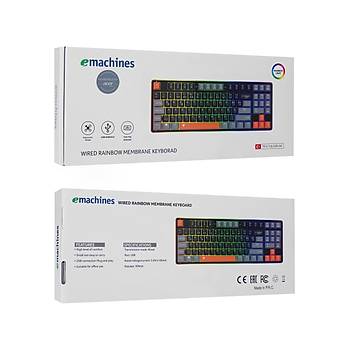 Acer eMachines EAK216 Siyah USB Kablolu Rainbow Membran T�rk�e Q Gaming Klavye