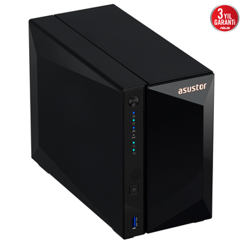 Asustor AS3302T V2 2Gb DDR4 Ram 2 Yuval� (2x20TB Destek) 1x2.5GbE Network 3xUSB 3.2 Tower NAS (Yedekleme) Depolama Cihaz�