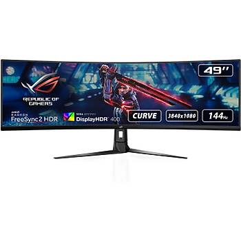 Asus Rog Strix 49  XG49VQ Gaming Vakavisli Aura RGB Freesync 2 HDRDFHD 3840X1080 1MS 144HZ 3YIL HDMI x2DP USB3.0x2 MM Vesa Monit�r