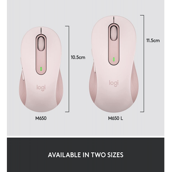 Logitech M650 Signature 910-006254 Pembe Kk - Orta Boy Sa El Kablosuz Mouse