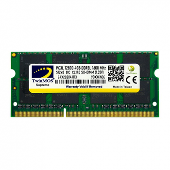 TwinMOS MDD3L4GB1600N, 4GB, DDR3, 1600MHz, 1.35V Notebook Ram
