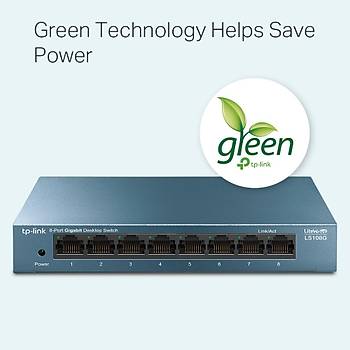 TP-Link LS108G 8 Port 10/100/1000 Y�netilemez Switch