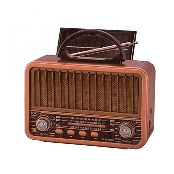 Everton Rt-834 Bluetooth Radyo-TF card-usb-Kumandal Nostaljik Radyo Solar Gne Panelli
