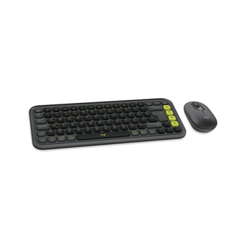 Logitech Pop Icon Combo Siyah-Ye�il 920-013075 Kablosuz T�rk�e Q Klavye Mouse Set