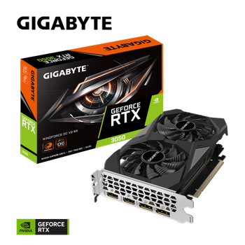 Gigabyte GV-N3050WF2OCV2-6GD RTX 3050 Windforce  OC 6GB GDDR6 96BIT 2xHDMI 2xDP Gaming Ekran Kart�