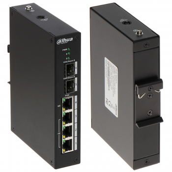 DAHUA PFS3206-4P-96 4 Port 3FE PoE+1GE Hi-PoE 2xSFP End�striyel Y�netilemez Switch