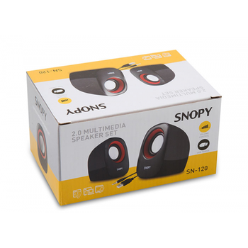 SNOPY SN-120 6W 1+1 Masa�st� USB Speaker Siyah-K�rm�z� Hoparl�r
