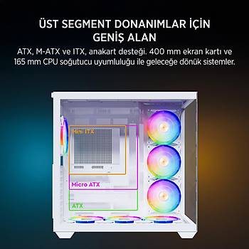 James Donkey Stark S801 7X ARGB 650W Beyaz Gaming Kasa