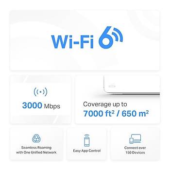 TP-Link Mercusys Halo H80X (3-Pack) AX3000 Mbps Mesh Menzil Geniletici