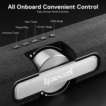 Redragon Dora GS512 RGB 12W Kablosuz Soundbar Masa�st� Hoparl�r