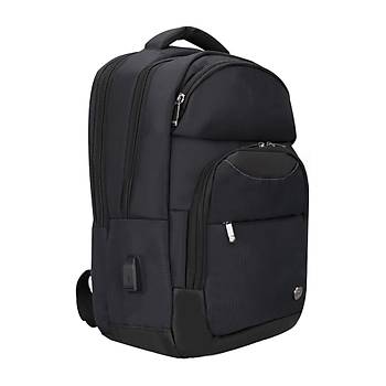 Plm Monza-Usb 17 İnç Siyah Notebook Sırt Çantası