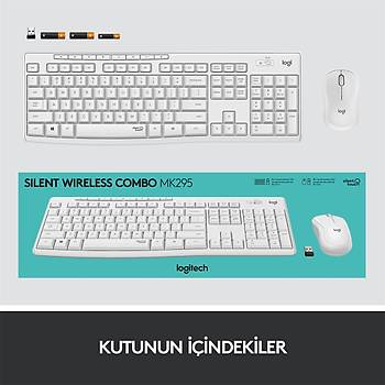 Logitech MK295 Kablosuz Klavye & Mouse Seti Beyaz 920-010089