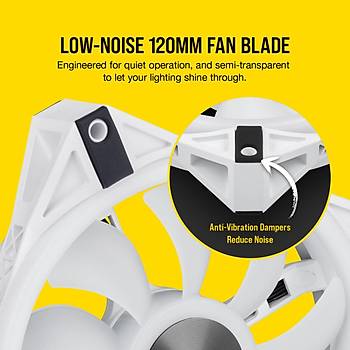 Corsair CO-9050104-Ww QL120 RGB 120 Mm D�rt RGB Renk D�ng�l� Beyaz PWM Fan Lighting Node Core Kontrolc� �le Birlikte 3�l� Paket Kasa Fan�