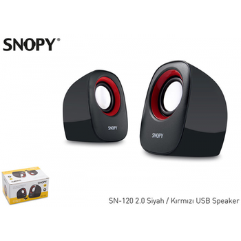 SNOPY SN-120 6W 1+1 Masa�st� USB Speaker Siyah-K�rm�z� Hoparl�r