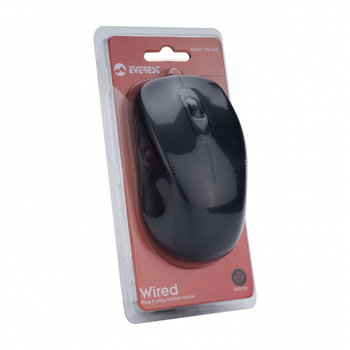 Everest SM-258, USB Kablolu, 1200dpi,Optik, 3 Tu�lu, Siyah Mouse