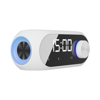 ASONIC AS-W6 Beyaz 5W USB AUX Bluetooth Kablosuz Ta��nabilir 1200mAh Batarya Alarml� Saat Derece ve Speaker