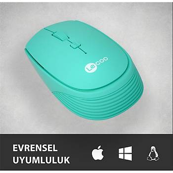 Lenovo Lecoo WS202-T USB Kablosuz Turkuaz Mouse