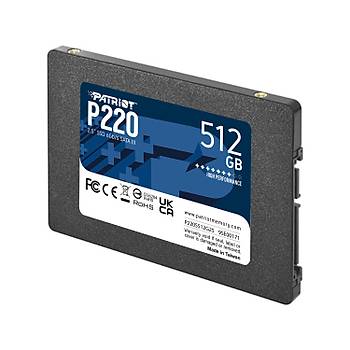 Patriot P220 512GB 550/500MB/s 2.5 �n� SATA3 SSD Disk (P220S512G25)