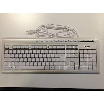 D-S-Exper KB220E Ultra Flat Klavye Pearl White Gaming Klavye