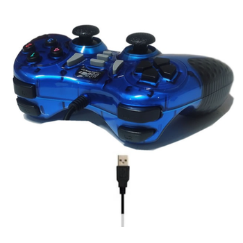 Platoon PL-2585 Double Shock Controller Usb Game Pad PC Oyun Kolu Mavi