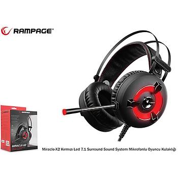 Rampage Miracle X2 Krmz 7.1 Mikrofonlu Oyuncu Kulakl