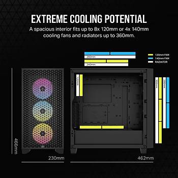 Corsair CC-9011255-WW 3000D RGB Airflow Mid-Tower Siyah PC Kasas�