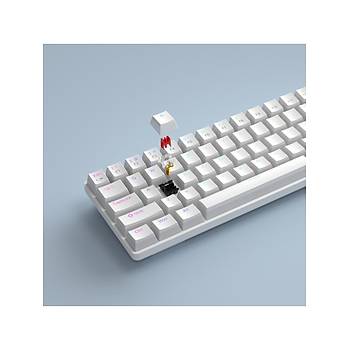 Magegee MK-BOX Pudding 68Tu� Rgb K�rm�z� Switch Beyaz Gaming Mekanik Klavye