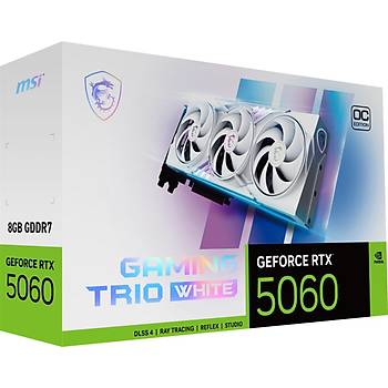 MSI RTX 5060 8G Gaming Trio OC White RTX5060 128Bit DX12 PCIe 5.0 X16 Ekran Kart�