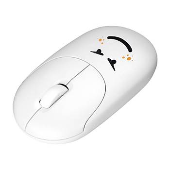 Everest SM-26 FASHION 2.4Ghz Beyaz Kabartmalý Kablosuz Emoji Mouse