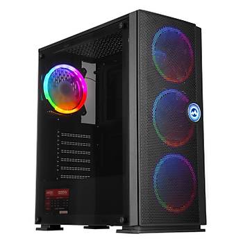 Everest Kastra Real 500W 4*Rainbow Fanl Siyah Kasa