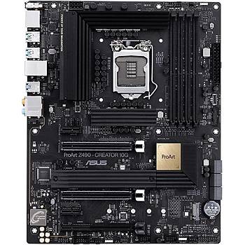 Asus Proart Z490-Creator 10G Intel Z490 LGA1200 DDR4 4600 Thunderbolt HDMI ift M2 USB3.2 Aura RGB COM 10G Bit + 2.5GBT Lan Atx Anakart