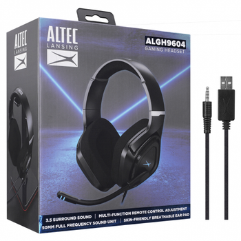 Altec Lansing ALGH9604 Siyah PS4/XBOX/Mobil  Uyumlu USB+3.5mm Rainbow Aydnlatma USB Kablolu Gaming Mikrofonlu Kulaklk