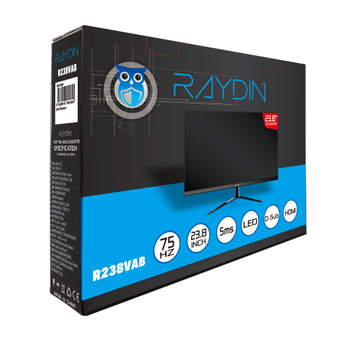 RAYDIN R238VAB 23.8 FullHD D-Sub erevesiz Siyah VA LED Monitr