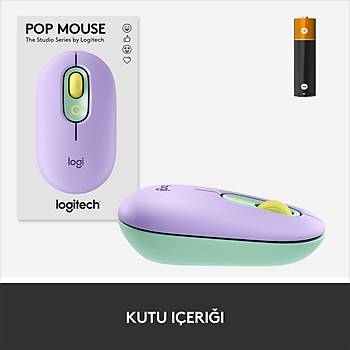 Logitech Pop Kablosuz Mouse Emojili - Lila & Yeþil 910-006547