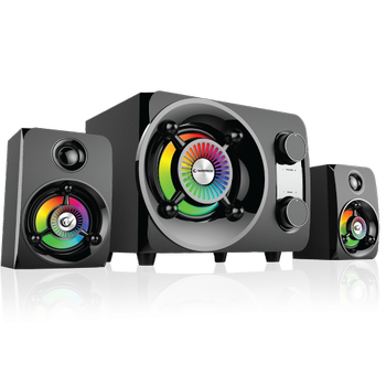 Rampage RMS-G8 2+1 25W Bluetooth+USB-SD-FM Rainbow Siyah Led Iþýklý Gaming Speaker
