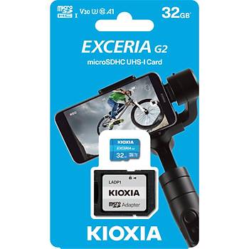 Kioxia Exceria G2 32GB Micro Sdhc G2 4K 100MB/s LMEX2L032GG2 SD Adapt�rl� Haf�za Kart�