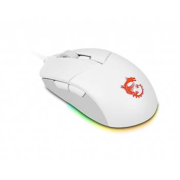 MSI GG CLUTCH GM11 WHITE GAMING MOUSE 5.000 DPI OPTIK SENSOR RGB LED MYSTIC LIGHT OYUNCU FARESI BEYAZ