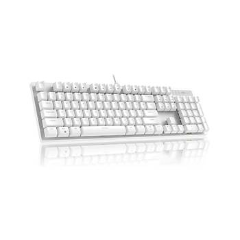 MageGee MK-STORM 104 Tu� Blue Switch Kablolu Beyaz Mekanik Oyuncu Klavyesi