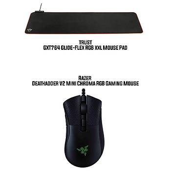 Razer Deathadder V2 Mini Chroma RGB Gaming Mouse +  Trust GXT 764 Glide-Flex RGB Mouse Pad XXL
