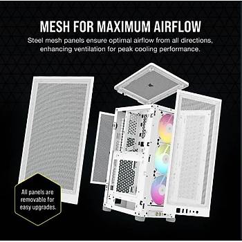 Corsair 2000D Rgb Airflow 3X120 Argb Fan Mini-Itx Beyaz Bilgisiyar Kasas�
