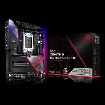 Asus Rog Zenith II Extreme Alpha AMD TRX40 STRX4 8 X DDR4 4600 4XM2 USB3.1 AX Wifi + BT Aura RGB Header 2lan Eatx Anakart