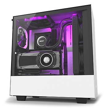 NZXT H500i Mid Tower ATX Akll Beyaz Bilgisayar Kasas