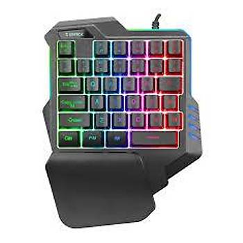 Everest KB-R177 SALVO Siyah USB Led Işıklı Q 35 Tuşlu Multimedya Mini Gaming Oyuncu Klavyesi